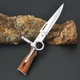 Складной нож с деревянной ручкой, подсветкой и кнопочным замком AKKnife, чехол для хранения - изображение 4