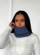 Жіночий зимовий бафф снуд в’язаний Classic Knit INNOE 950642-1 Блакитний - изображение 3