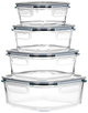 Набір контейнерів для їжі Vilde скляні з кришками та ущільнювачами 4 шт (5904316497101) - зображення 1
