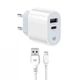 Зарядний пристрій MadeInFuture MFS12 12W 1xUSB-A + 1xUSB-C + cable USB-A to Lightning White (MIF82823) (322250) - зображення 1