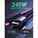 Дата USB-C кабель USB-C 1.0m 240W US535 space gray Ugreen (15311) (324876) - зображення 3