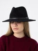 Шерстяная шляпа федора с ремешком D.Hats цвет черный - изображение 1