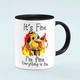 Чашка с собакой Everything is Fine 330 мл Чёрная - изображение 1