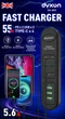 Сетевой фильтр-удлинитель Dyxon US-D02 55W 6xUSB-C (PD) + 3xUSB-A FAST CHARGER 2M Black (DXN-USD02-55W-2M-B) - изображение 2