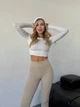 Жіночі лосини в рубчик на флісі Uaclothes 42-44 Бежевий (like35723-161441349) - изображение 2