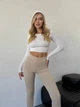 Жіночі лосини в рубчик на флісі Uaclothes 42-44 Бежевий (like35723-161441349) - изображение 4