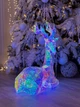 Новогоднее украшение MIS LT Олень лежачий голографический с LED-подсветкой - изображение 4