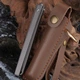 Складной нож с разбивателем стекла и кожаным чехлом SteelFolKnife, черный - изображение 2