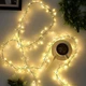 Гирлянда мелкая роса мишура 30м зеленая проволка от сети 900 LED теплый белый с пультом - изображение 3