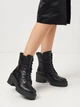 Женские демисезонные берцы кожаные высокие Camalini 0629/4 38 25.3 см Черные (ROZ6501022856) - изображение 2