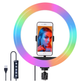 Кольцевая лампа 33 см RGB со штативом на 2 м лампа для селфи лампа для ток тока разноцветная лампа - изображение 5