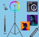 Кольцевая лампа 33 см RGB со штативом на 2 м лампа для селфи лампа для ток тока разноцветная лампа - изображение 7