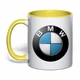 Чашка с печатью "BMW" (цвет жёлтый) (34052) - изображение 1
