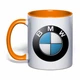 Чашка с печатью "BMW" (цвет оранжевый) (34047) - изображение 1