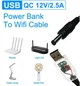 Усиленный Кабель-переходник USB-A на DC (5.5×2.1) 12V/2.5A с триггером QC для Wi-fi роутера и питания другой техники на 12V (1м.) - изображение 2