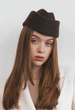 Жіночий фетровий капелюх пілотка з вовни AVIELLE коричневий - зображення 1