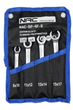 Zestaw kluczy płaskich Nac 4 szt Do przewodów wtryskowych hydraulicznych rozmiar 8 - 17 mm + etui (NAC-SP-4F-S) - obraz 1