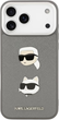 Панель Karl Lagerfeld FW Grained Karl & Choupette Heads Pins do Apple iPhone 17 Pro Max Grey (3666339494841) - зображення 4