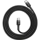 Дата кабель USB-C to USB-C 1.0m 3A 60W Cafule Black Baseus (CATKLF-GG1) - изображение 1