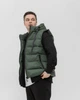 Мужская Безрукавка Зеленая Однотонная Базовый Жилет С Капюшоном XL (369322) - изображение 3