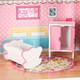 Drewniany domek dla lalek Kik MDF LED 70 cm Różowy (KX6484) (5903039705906) - obraz 11