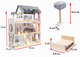 Drewniany domek dla lalek Kik MDF LED 70 cm Szary (KX6278) (5903039717794) - obraz 6