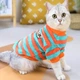 Флисовая кофта для котов (кошек) Полосочка S Красно-зеленый - изображение 1