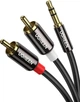 Инсертный кабель UGREEN AV116 3.5mm to 2xRCA 3m Black (10590) - изображение 1