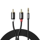 Инсертный кабель UGREEN AV116 3.5mm to 2xRCA 3m Black (10590) - изображение 2