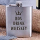 Фляга стальная "Bos drink whiskey", английский, Крафтовая коробка, 210 мл 5155139 - изображение 2