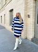 Вʼязана сукня у смужку DJULIA, колір Джинс розмір One Size - зображення 1