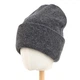 Жіноча шапка біні Corze HC6DG - вовняна, оверсайз, темно-сіра (dark gray) - изображение 1