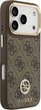 Панель Guess 4G Strass Logo & Big Strap Metal Buttons MagSafe для iPhone 17 Pro Brown (3666339550974) - зображення 4