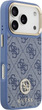 Панель Guess 4G Strass Logo & Big Strap Metal Buttons MagSafe для iPhone 17 Pro Blue (3666339551278) - зображення 4