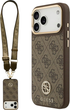Панель Guess 4G Strass Logo & Big Strap Metal Buttons MagSafe для iPhone 17 Pro Max Brown (3666339550981) - зображення 1