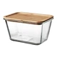 Контейнер для хранения продуктов IKEA 365+ 1.8 л прямоугольный с крышкой бамбук стекло 492.690.68 - зображення 1