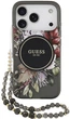 Etui Guess IML Flowers Pearl Strap MagSafe do iPhone 17 Pro Max Czarny - obraz 1