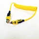 Кабель для швидкого заряджання телефону USB-A+Type-C на Type-C+Lightning 4 в 1 (65Вт), пружинний, жовтий, 1.5 м - зображення 2