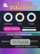 Кольцевая светодиодная селфи-лампа на штативе, диаметр LED лампы 29 см, с держателем телефона, для блогера, розовая - изображение 3