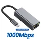 Адаптер type-C to Gigabit LAN Ethernet Adapter RJ45 1000mb/s для Samsung, Xiaomi, Lenovo та ін. Мережева карта metal - изображение 2