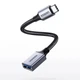 Перехідник UGREEN US378 USB-C to USB 3.0 OTG Alu Case with Braid 10cm Black (70889) - зображення 3