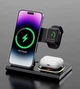 Беспроводная зарядка 4 в 1 для Apple Watch iPhone Airpods Бездротова зарядка A80 QI док-станція iPhone Черный цвет - изображение 2
