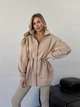 Жіноча тепла кофта на змійці з коміром-стійкою Uaclothes 48-52 Бежевий (like35793-162141361) - изображение 5