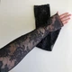 Довгі мітенки нарукавники з квітковим візерунком рукави знімні Honey Fashion Accessories XS/S/M чорний (7-86) - изображение 6