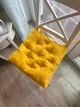 Подушка на стул квадратна, серія Color, 35х35х5 см., колір жовтий, с зав'язками - изображение 5