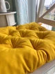 Подушка на стул квадратна, серія Color, 35х35х5 см., колір жовтий, с зав'язками - изображение 6