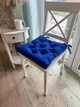 Подушка на стул квадратна , серія Color, 35х35х5 см., колір синій, с зав'язками - изображение 6