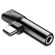 Перехідник 2в1 USB Type-C M/USB Type-C+AUX F Baseus L41 чорний - зображення 1