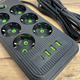 Удлинитель с 6 розетками 3 USB-A 1 USB-C портами 2500W 3 метровый - изображение 4