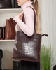 Сумка-шопер кожаная женская бордовая 27×27×12 см PD-400324 - изображение 8